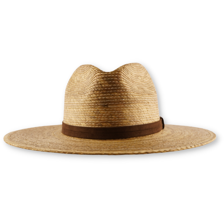 South Beach Wide Brim Hat in Beige-White