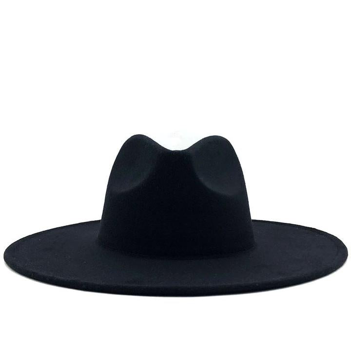 Atlanta - Wide Brim Fedora Hat - Black Medium 56-58cm / Black