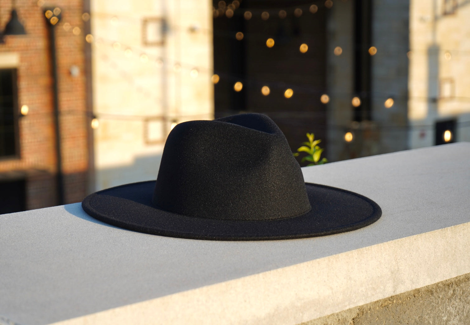 A photo of dope headwear's black color wide brim fedora hat in XXL size.