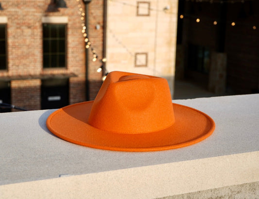 Savannah Wide Brim Fedora - Orange