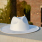 Atlanta Suede Wide Brim Fedora - White