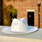 Atlanta Suede Wide Brim Fedora - White