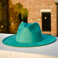 Atlanta Suede Wide Brim Fedora - Green