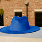 Atlanta Suede Wide Brim Fedora - Blue