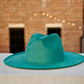 Atlanta Suede Wide Brim Fedora - Green