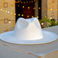 Atlanta Suede Wide Brim Fedora - White