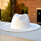 Atlanta Suede Wide Brim Fedora - White