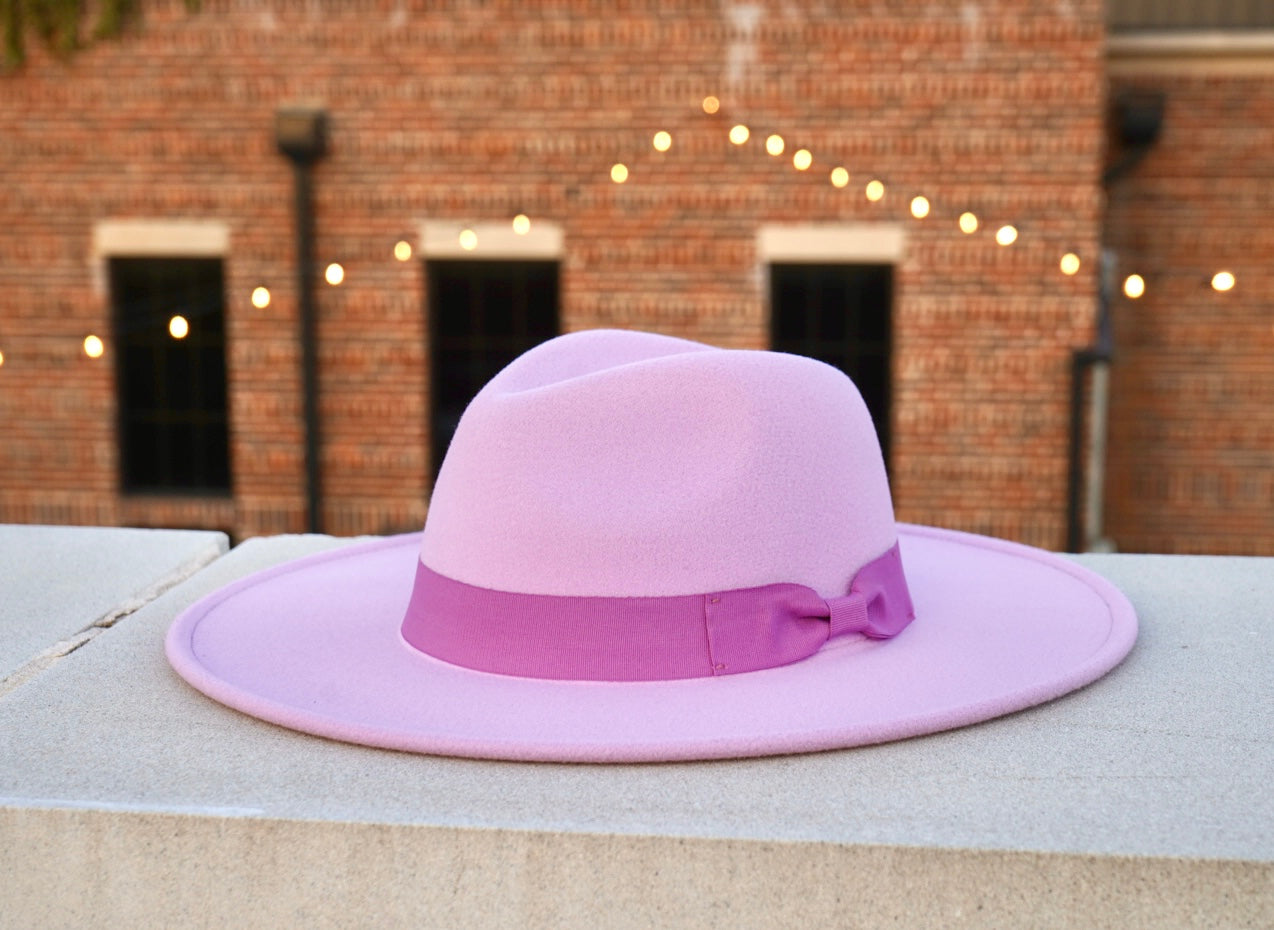 Wide Brim Hat with moon, Wide Brim rose Fedora, Lavender rose hat buying