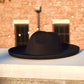 Dallas Plain Pencil Brim Fedora - Black