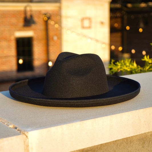 Dope Headwear's plain Dallas pencile brim fedora in black color.