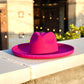 Dope Headwear's plain Dallas pencile brim fedora in pink color.