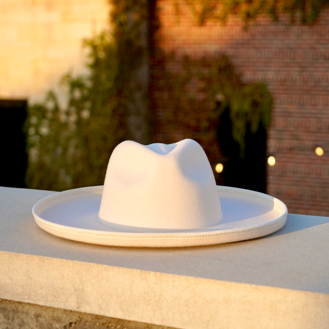 Dope Headwear's plain Dallas pencile brim fedora in off white color.