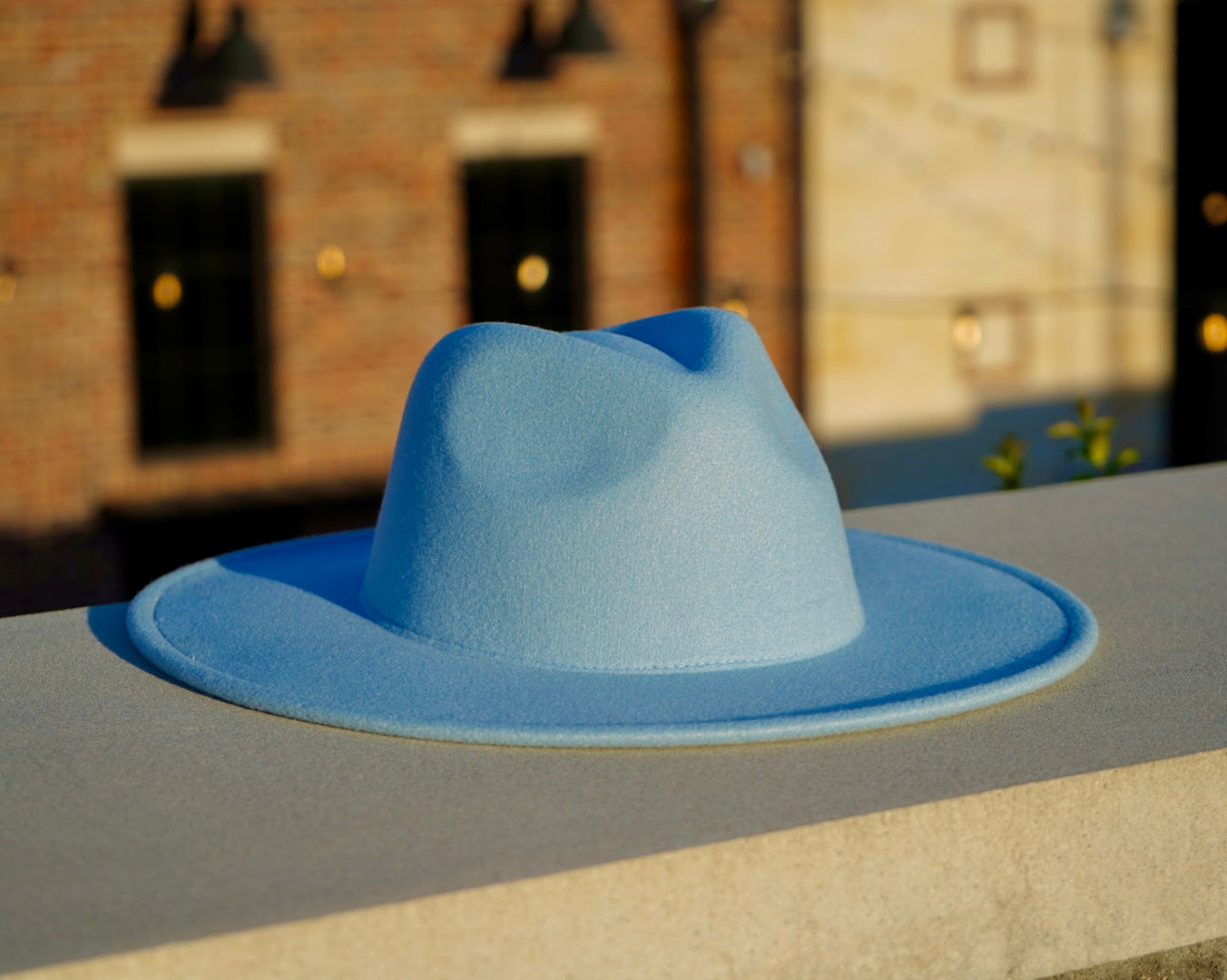 Wide brim newest blue Fedora