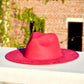 Atlanta Suede Wide Brim Fedora - Watermelon