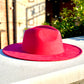 Atlanta Suede Wide Brim Fedora - Watermelon