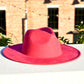 Atlanta Suede Wide Brim Fedora - Watermelon