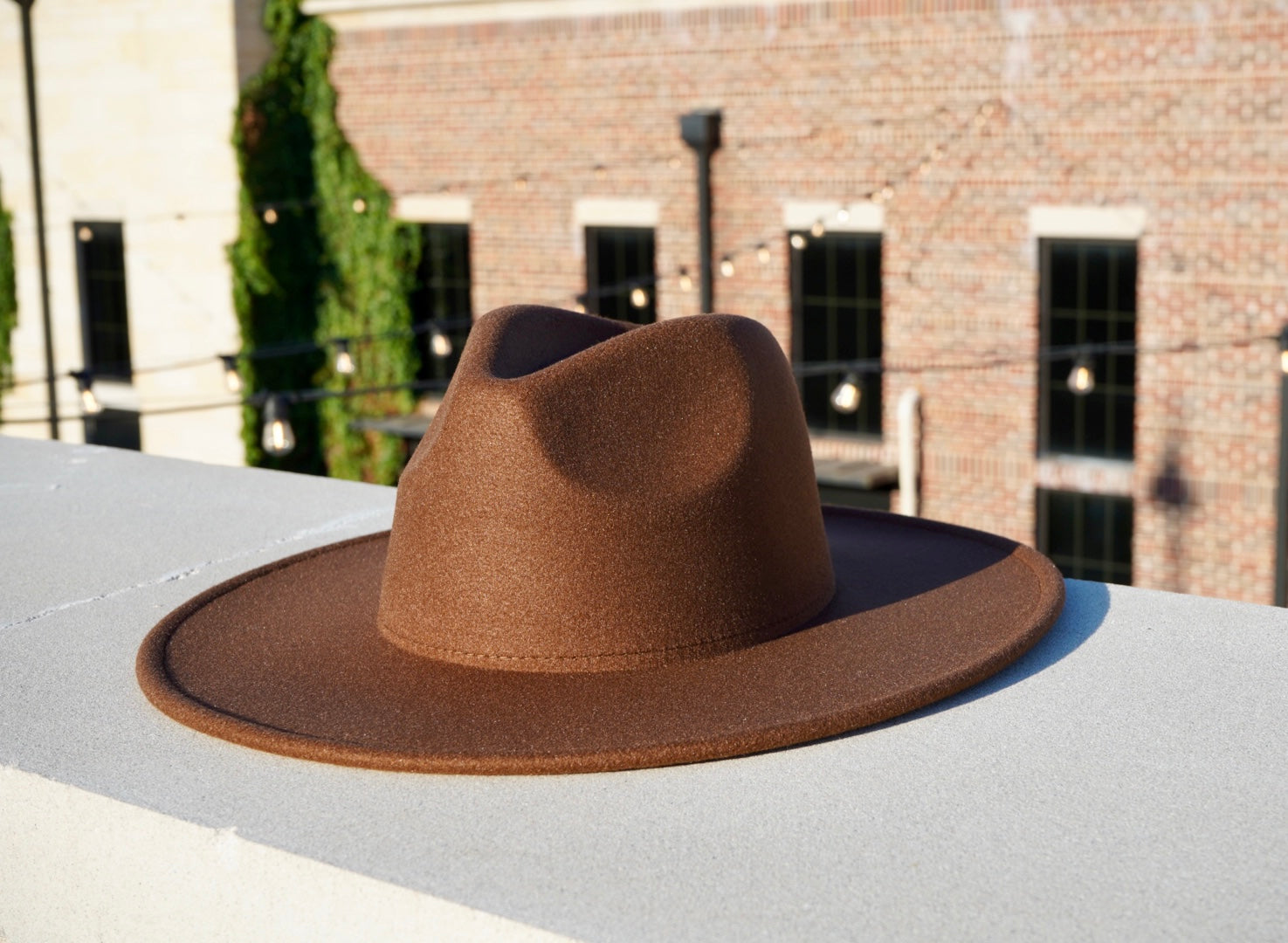 Atlanta - Wide Brim Fedora Hat- Brown Large 58-61cm / Brown