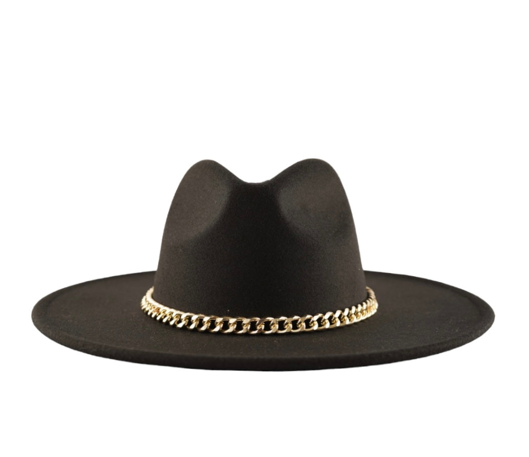 Mens black wide brim fedora hat online