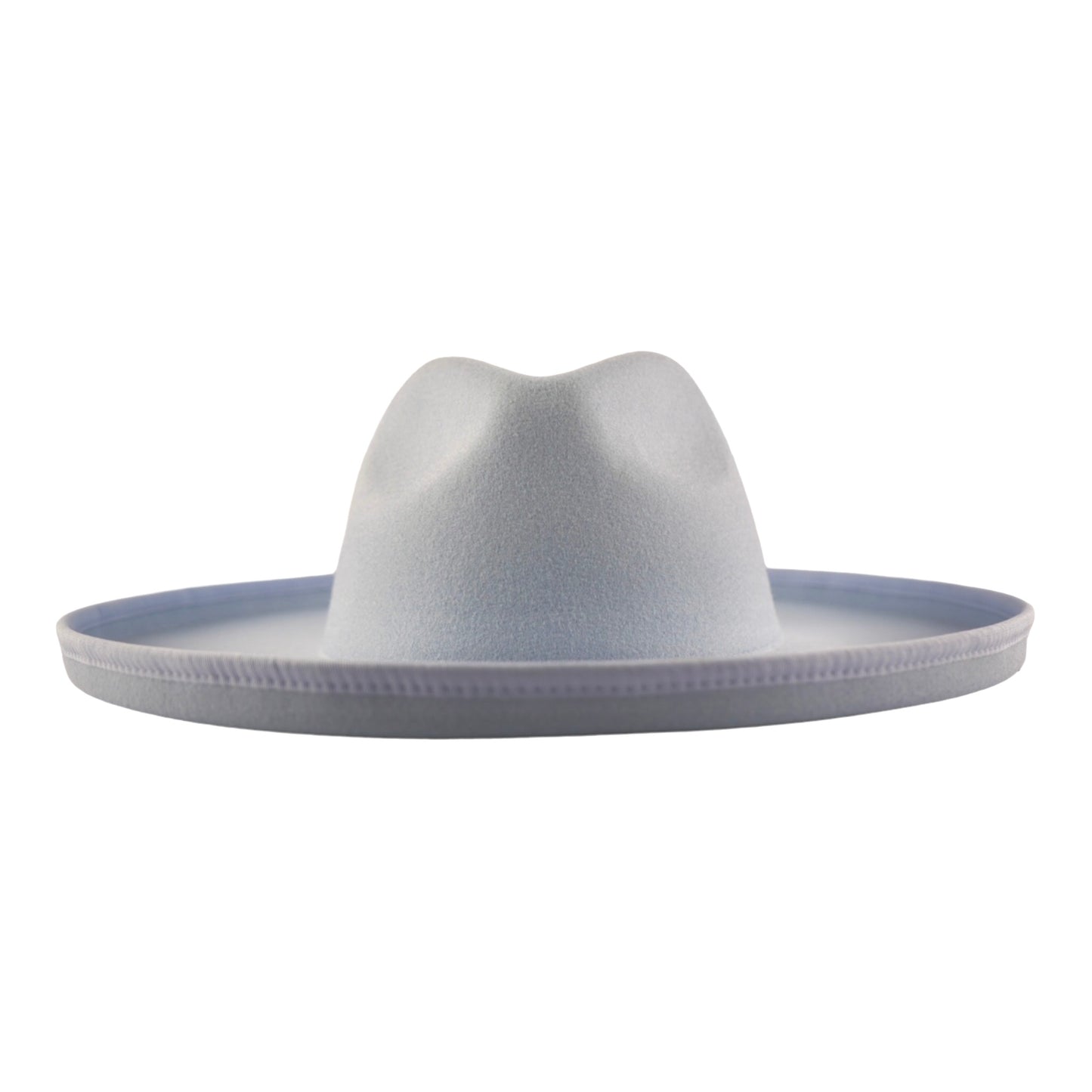 A light blue color pencil brim fedora.