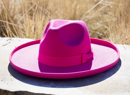 Dallas Pencil Brim Fedora - Fuchsia